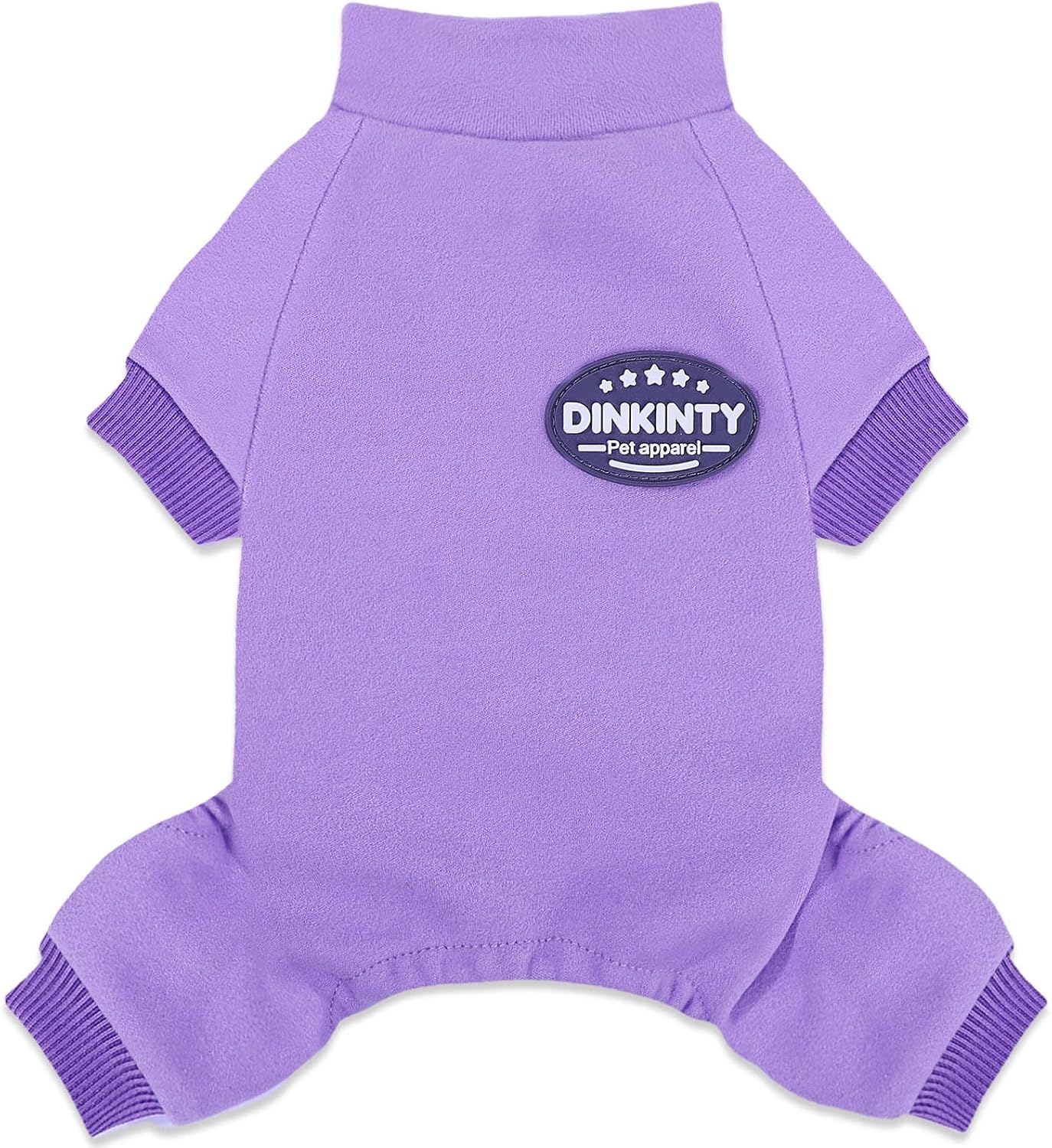 Dinkinty cozy fleece pet jumpsuit packaging view authentic USA import