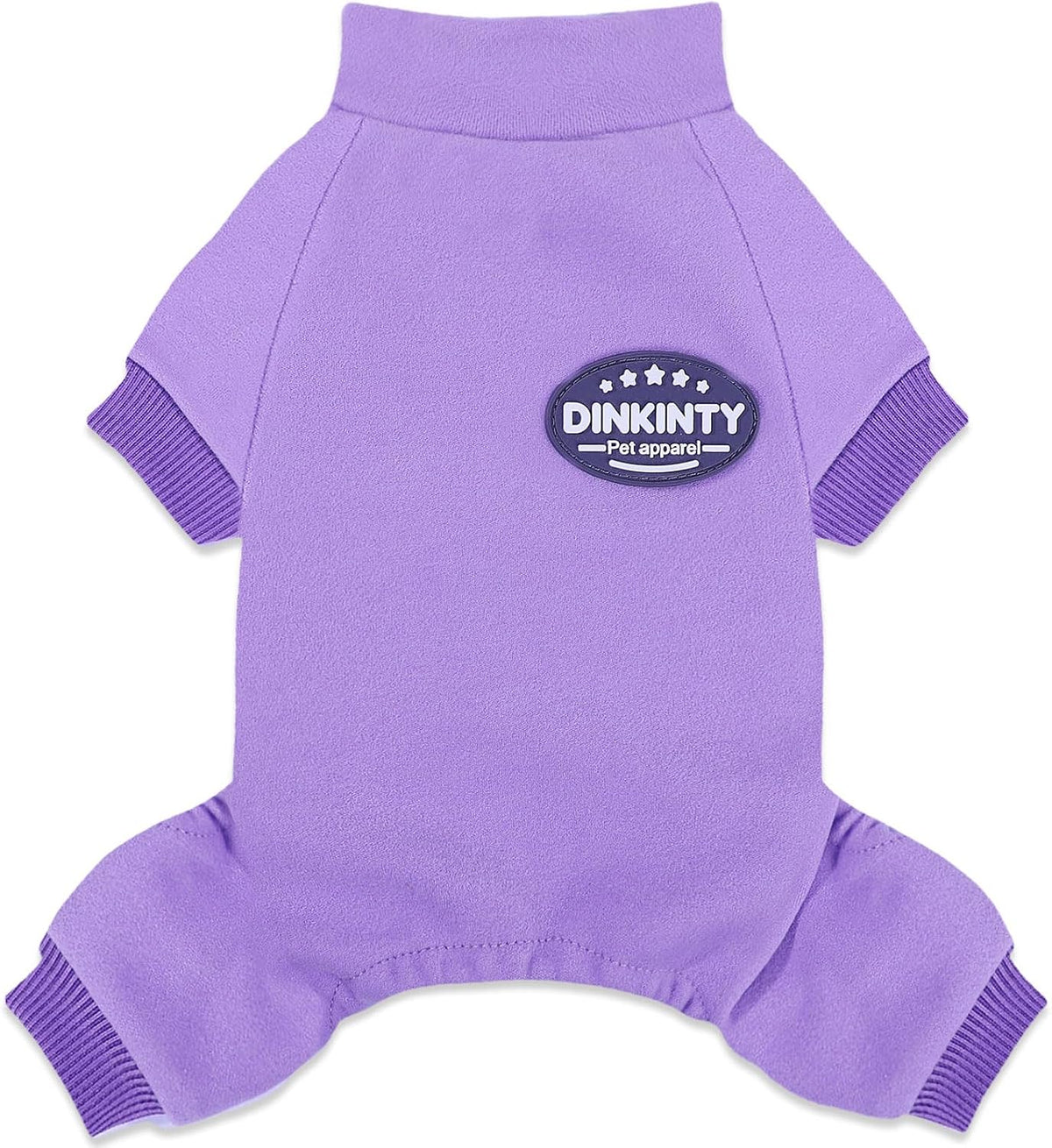 Dinkinty cozy fleece pet jumpsuit packaging view authentic USA import