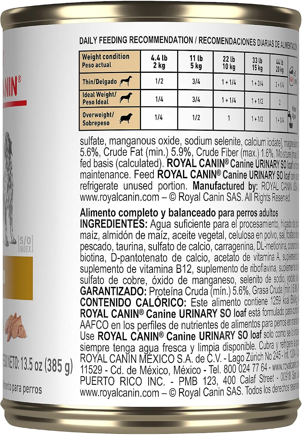 Royal Canin Urinary SO wet dog food thirteen point five ounce case pack