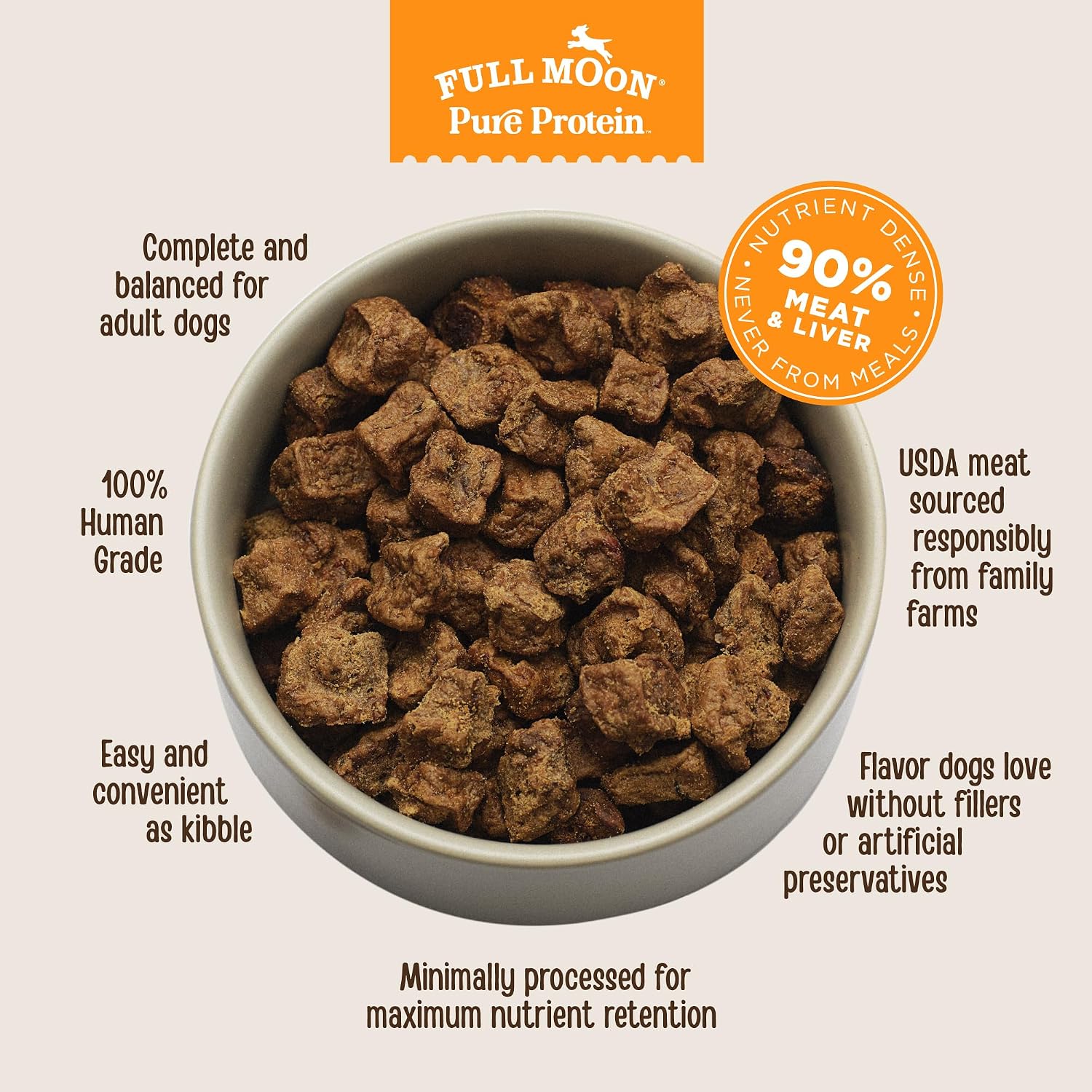 Full Moon Pure Protein Air Dried Dog Food Ranch Raised Beef Recipe 2lb - Image 9
