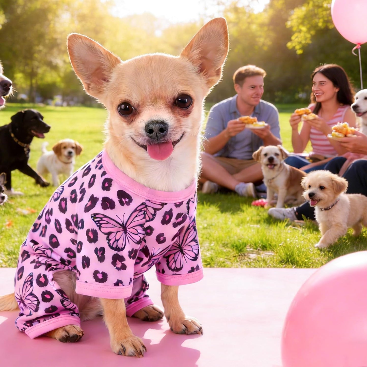 Tochibabe small pet jumpsuit breathable summer dog clothes fabric close up