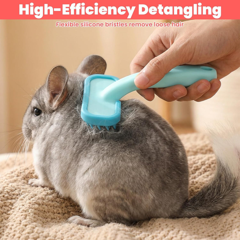 HekouJiub small pet grooming tool being held to demonstrate the ergonomic T-shaped handle grip