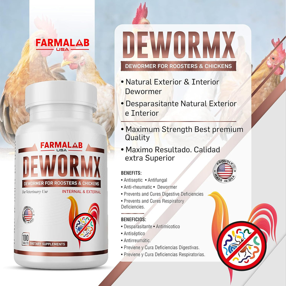 Tropilabs Farmalab natural dewormer complete packaging display