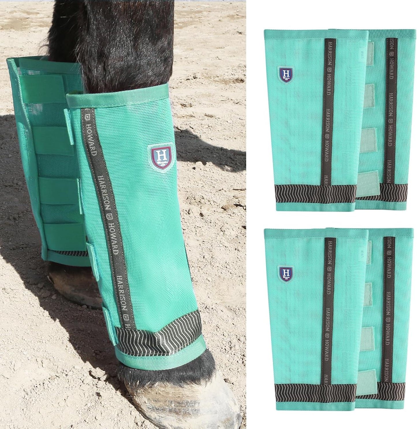 High visibility reflective horse leggings for low light safety