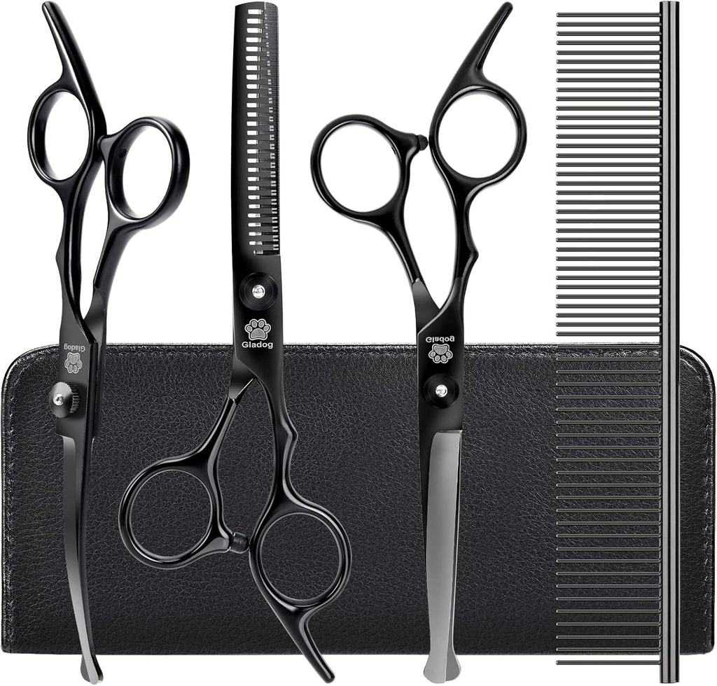 GLADOG Professional 5 in 1 Dog Grooming Scissors Set with Safety Round Tips, Sharp and Heavy-duty Pet Grooming Shears for Cats - Image 15