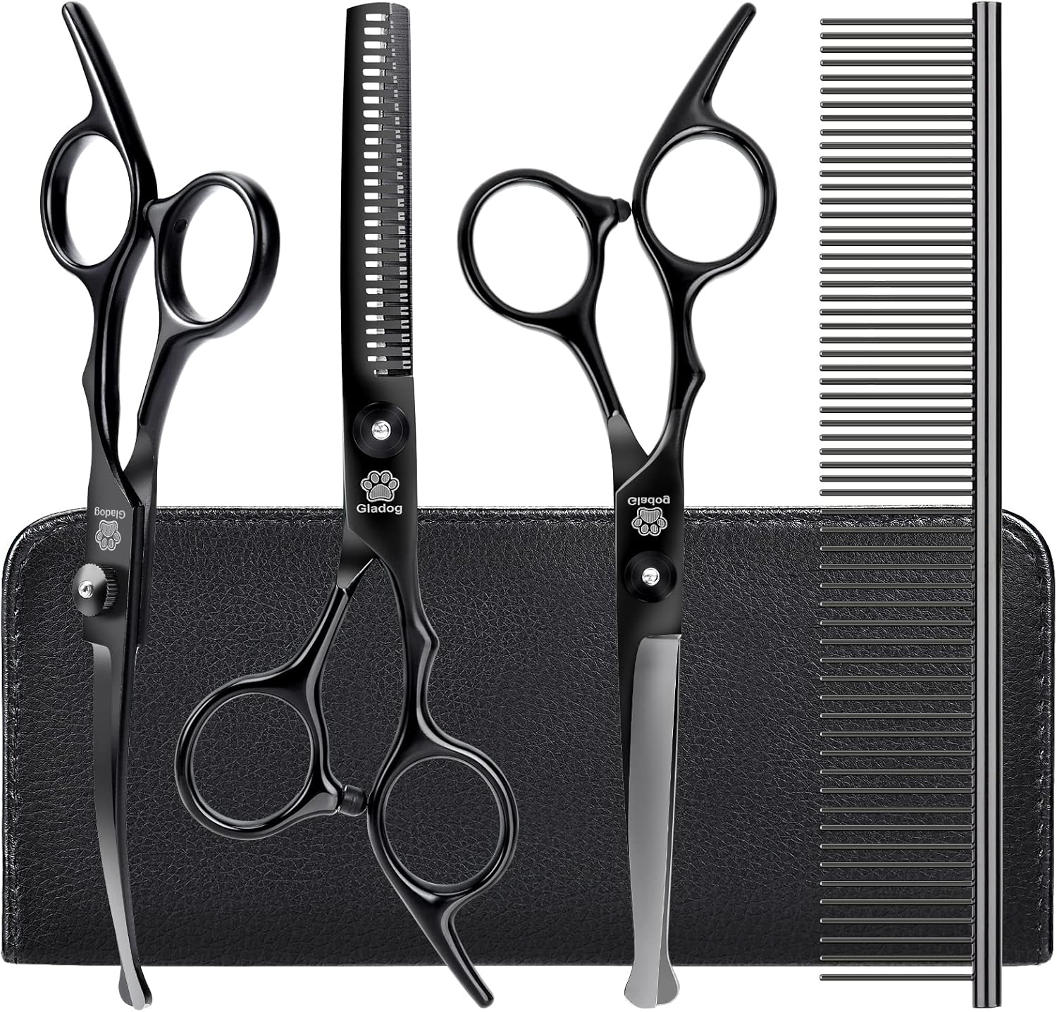 GLADOG Professional 5 in 1 Dog Grooming Scissors Set with Safety Round Tips, Sharp and Heavy-duty Pet Grooming Shears for Cats - Image 15