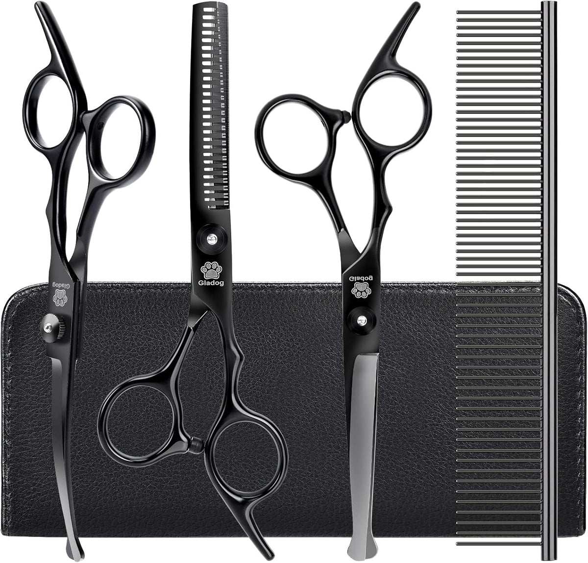 GLADOG Professional 5 in 1 Dog Grooming Scissors Set with Safety Round Tips, Sharp and Heavy-duty Pet Grooming Shears for Cats - Image 15