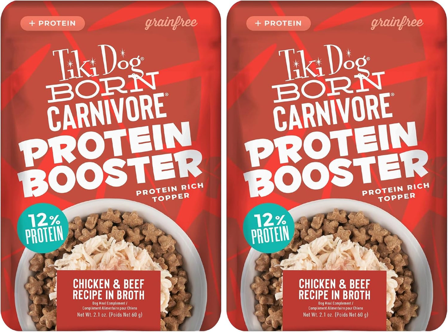 Tiki Dog Born Carnivore Protein Booster Wet Dog Food Topper, Chicken and Beef Recipe in Broth, 2.1 oz. Pouch (12 Count) - Image 10
