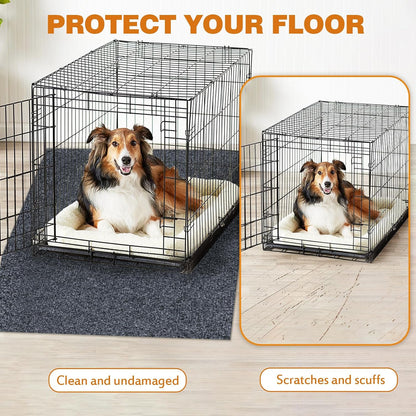 Trinka pet mat used as a floor protector in a playpen setting