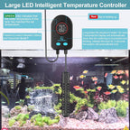 Hanleshuka submersible heater installed inside a fish tank