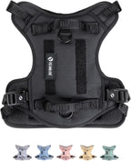Fei & Eve Classic Dog Harness | 3-Point No-Pull Control, Dual Handle Support, Durable 900D Nylon, Tactical Patch Panel, Heavy Duty, Large (Pink) - Image 12