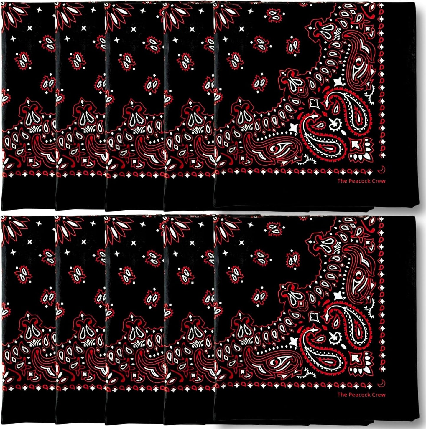 The Peacock Crew cotton fashion accessories arranged in a variety pack