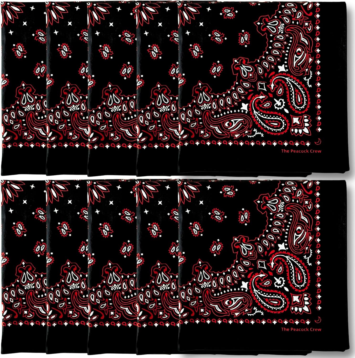 The Peacock Crew cotton fashion accessories arranged in a variety pack