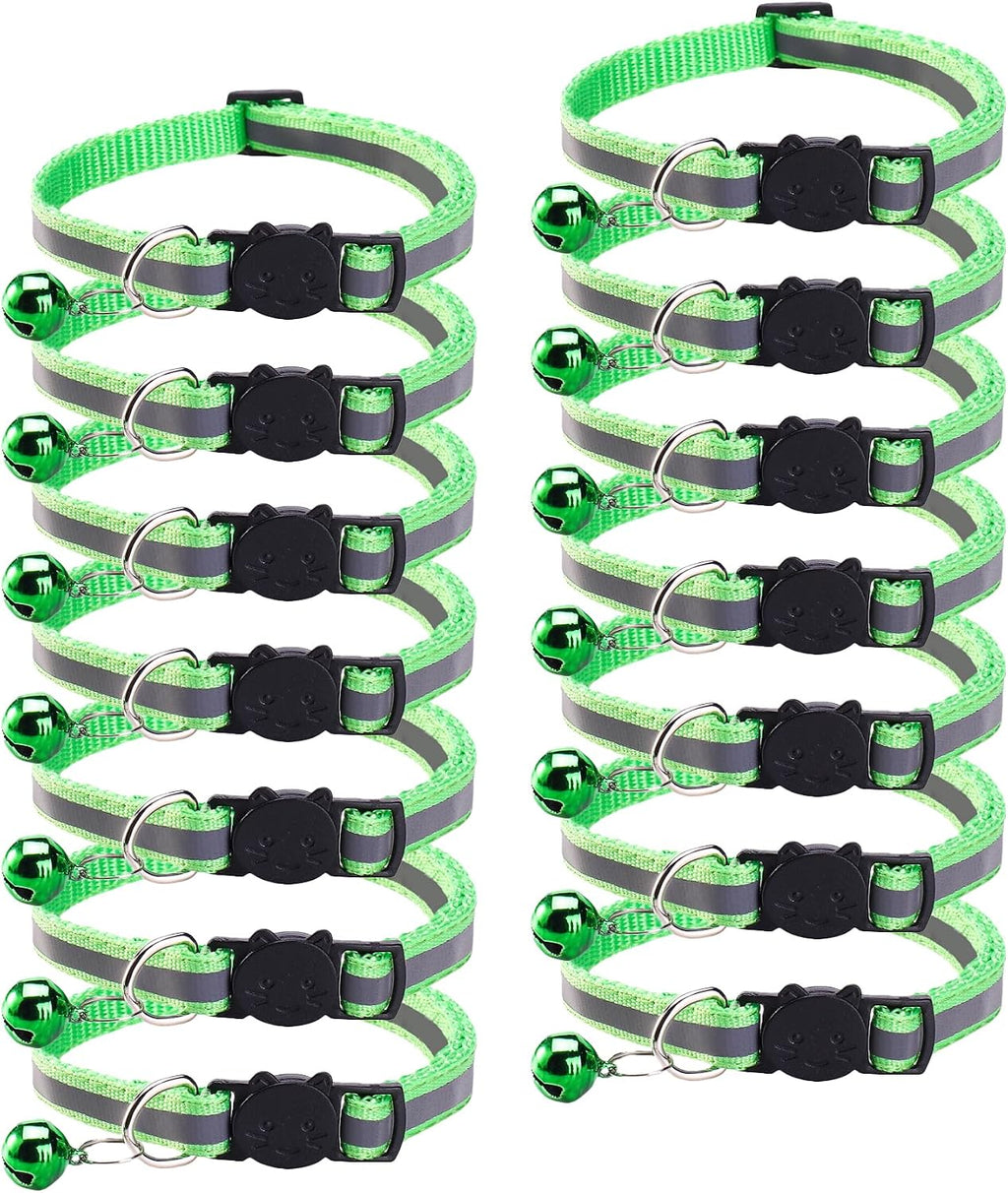 14 Pack Breakaway Cat Collar with Bell, Reflective Kitten Collar for Girl Boy Cats, Safety Buckle Adjustable 7.5-12.5 Inch, 0.4 Inch Width Lightweight, Pet Gifts (Multi-Colored) - Image 14
