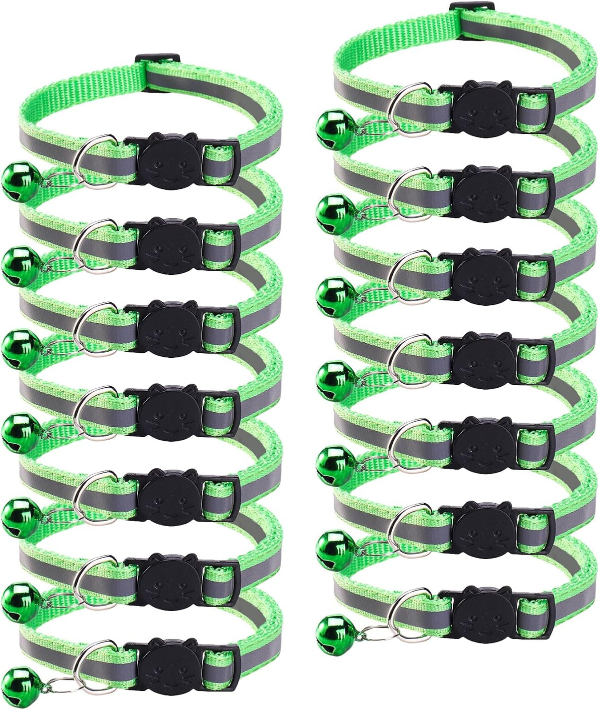 14 Pack Breakaway Cat Collar with Bell, Reflective Kitten Collar for Girl Boy Cats, Safety Buckle Adjustable 7.5-12.5 Inch, 0.4 Inch Width Lightweight, Pet Gifts (Multi-Colored) - Image 14
