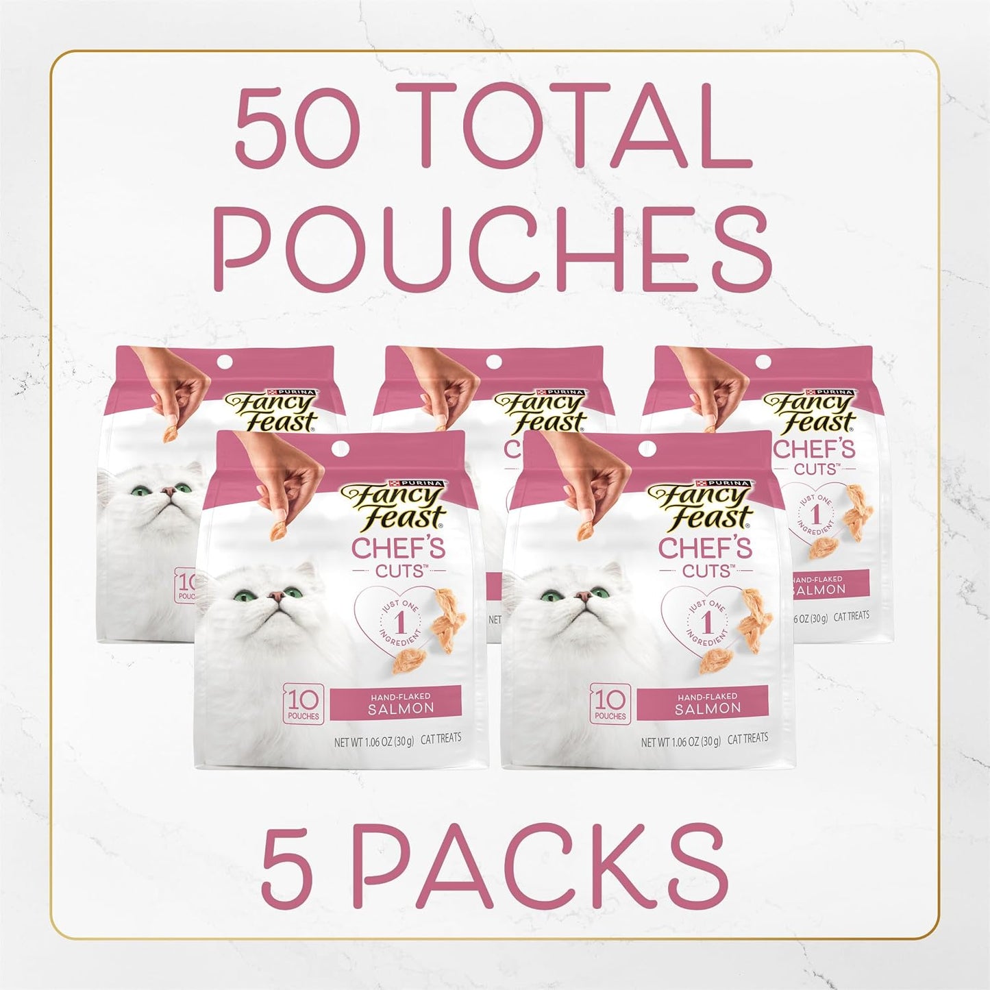 High protein natural feline rewards steam baked salmon flakes