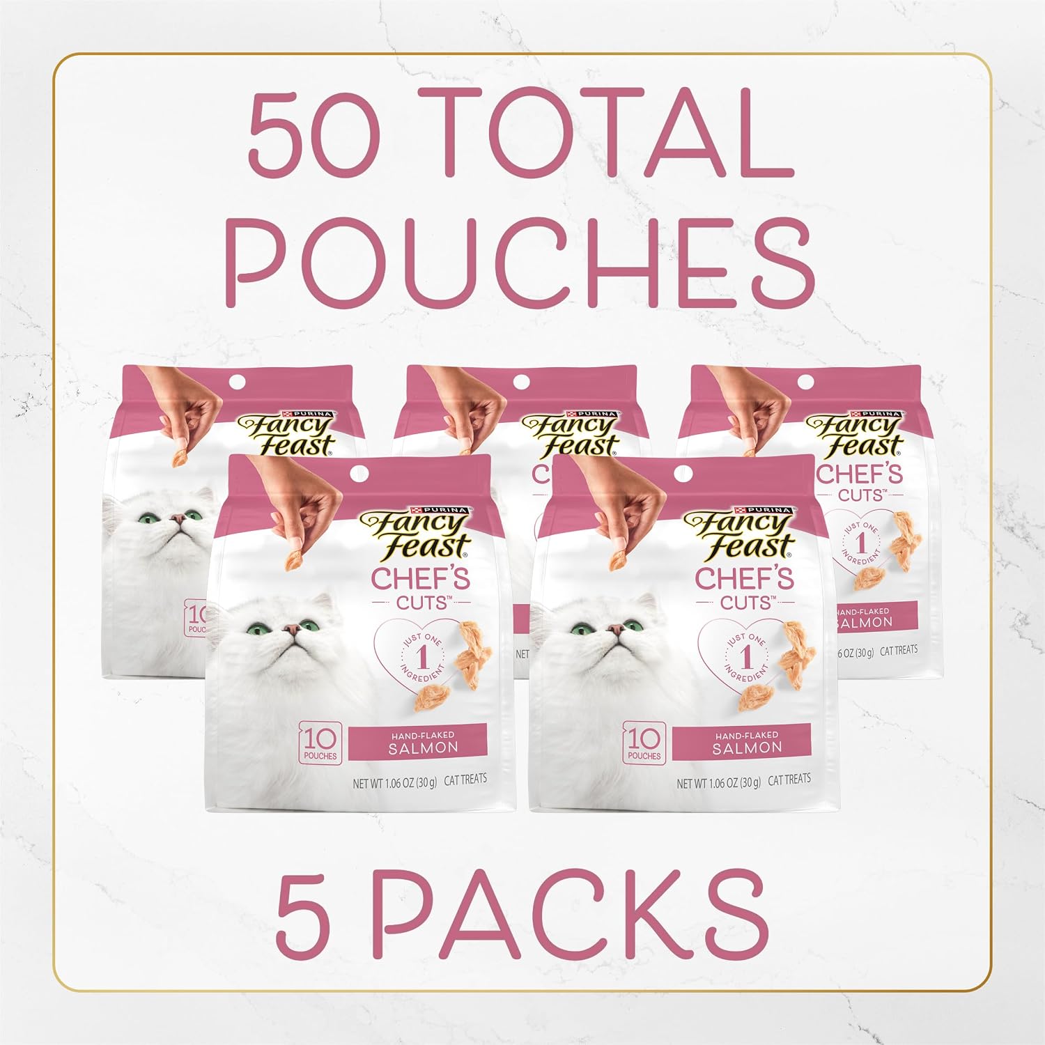 High protein natural feline rewards steam baked salmon flakes