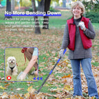 Heavy duty rust resistant metal pooper scooper set with interlocking handles.