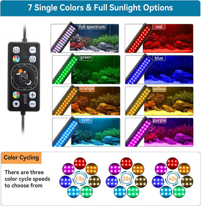 Hygger small fish tank lighting with five levels of dimmable brightness