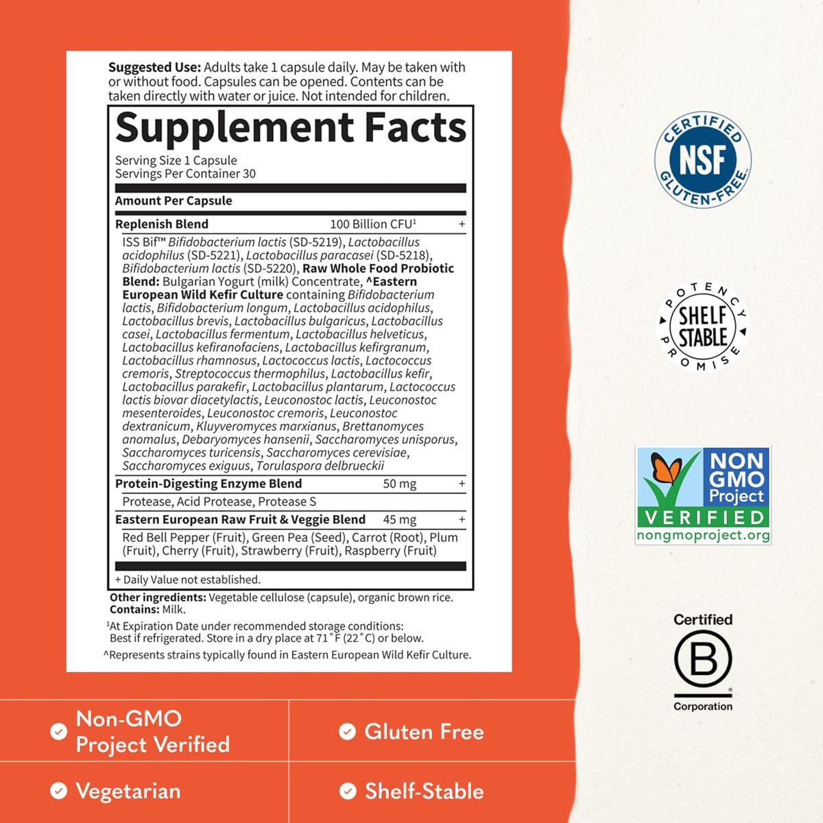 Garden of Life Raw Probiotics Ultimate Care shelf stable seal