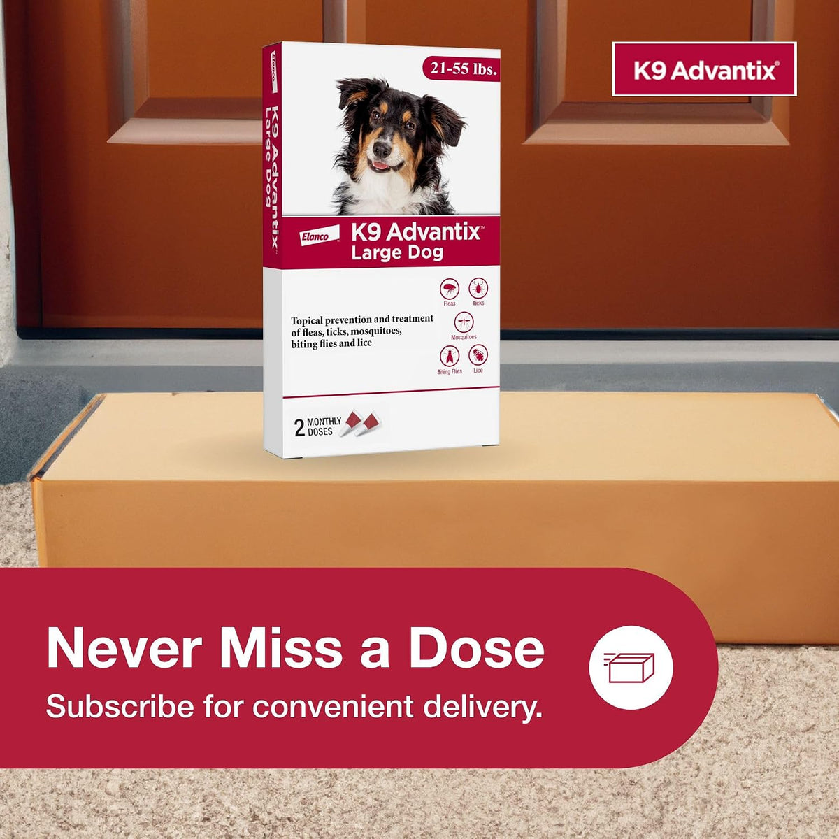 Elanco K9 Advantix five way parasite protection for large dogs product display