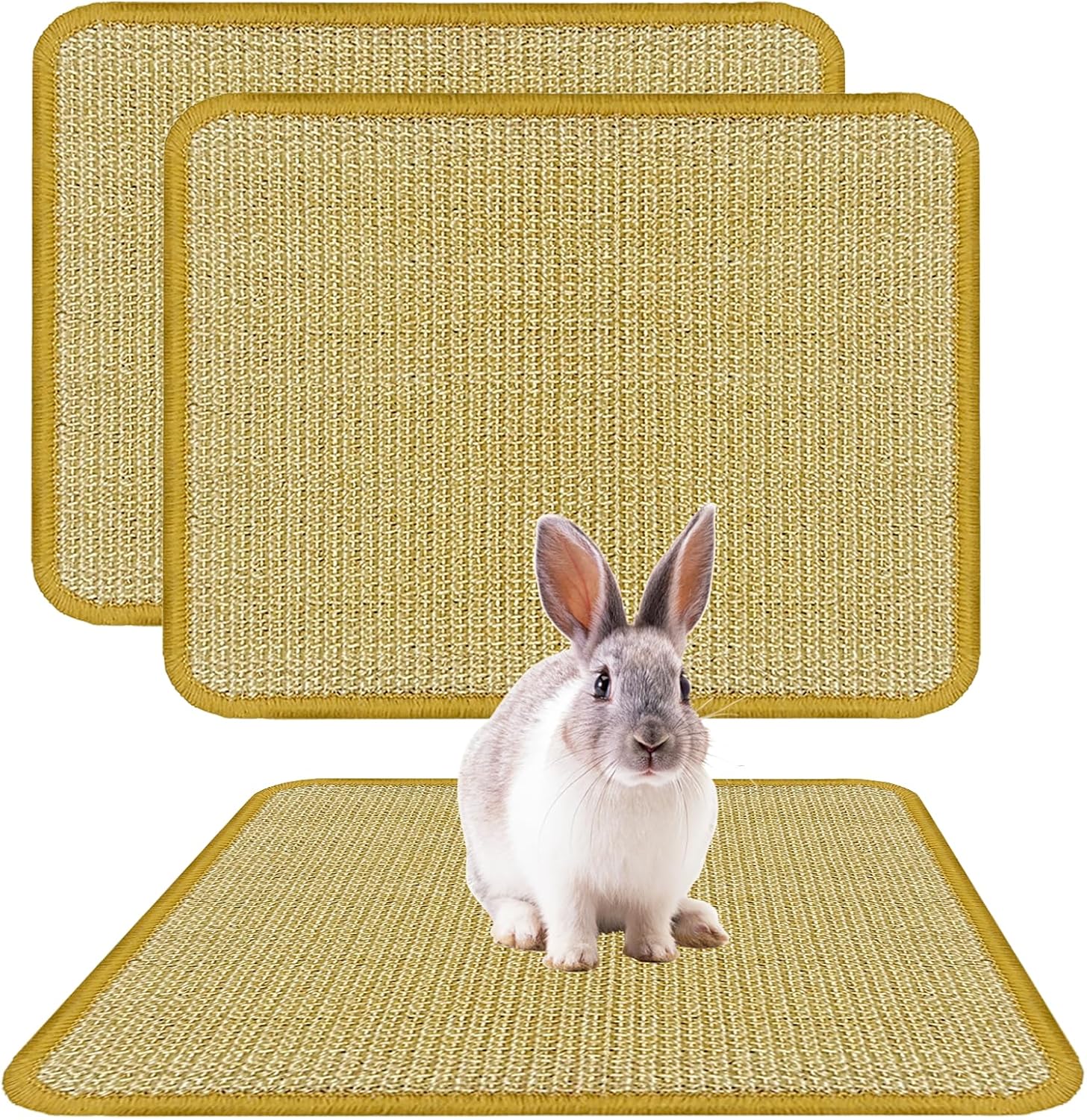 DYAUS rabbit scratching pad front view showing textured natural sisal fibers