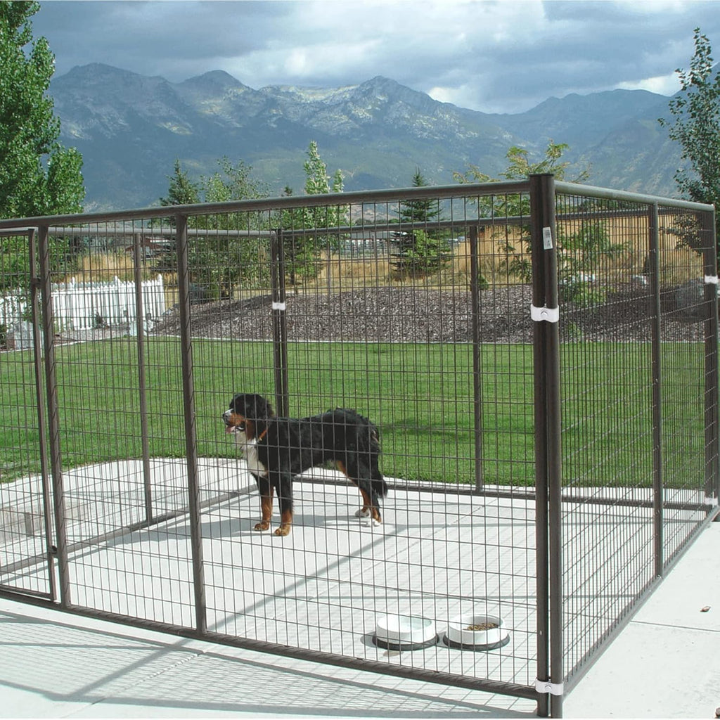 Hoqqf temporary dog kennel hardware kit showing rust resistant pressed steel butterfly clamps for thirty two millimeter frames.