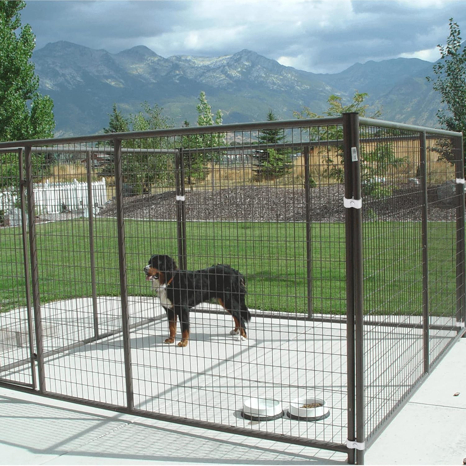 Hoqqf temporary dog kennel hardware kit showing rust resistant pressed steel butterfly clamps for thirty two millimeter frames.