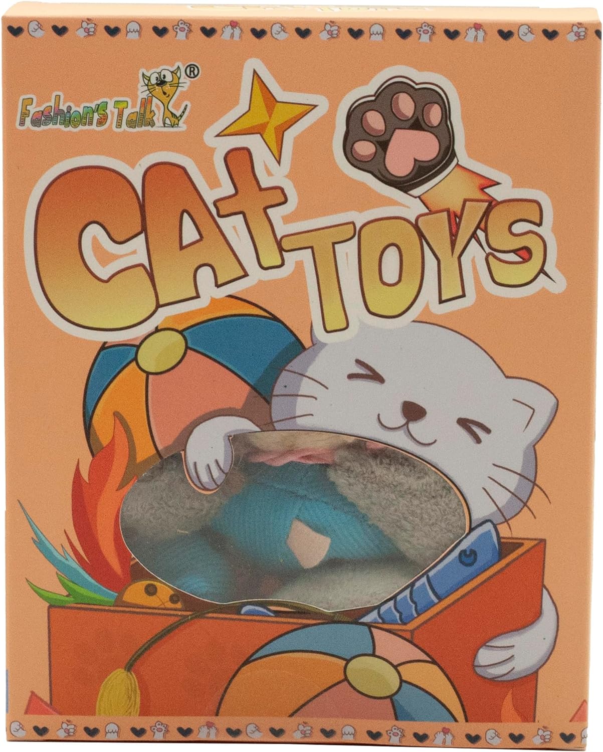 Fashion's Talk nine colors catnip plush mice overhead layout
