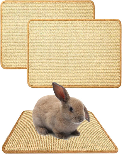 Oncpcare 2 piece rabbit scratch mat natural sisal pads front view.