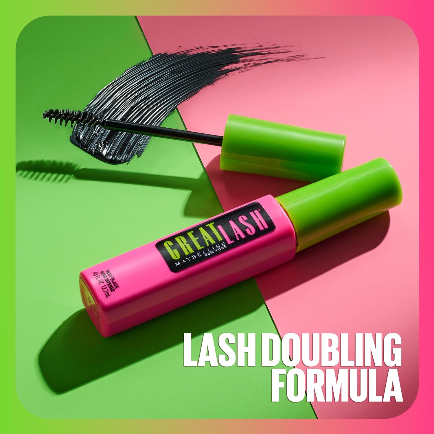 Close up view of the clump free bristles on the Maybelline Great Lash mascara wand.
