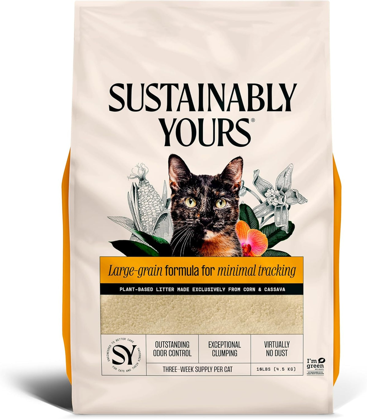 Sustainably Yours Natural Cat Litter, Small-Grain Formula, Exceptional Clumping & Odor Control, Virtually No Dust, Soft on Paws, Corn & Cassava Plant-Based, Unscented, 10 lbs - Image 9