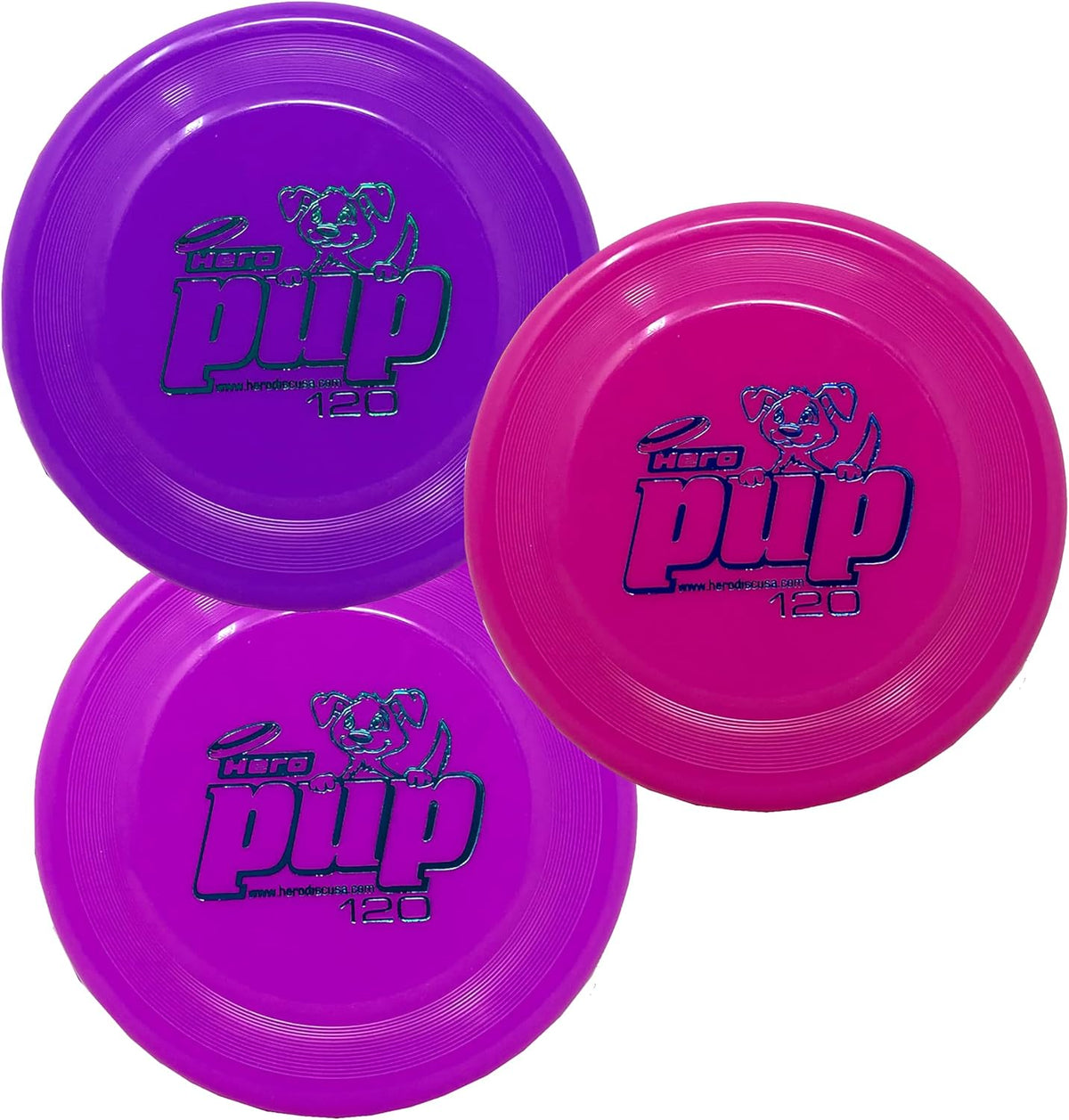 Hero Disc USA Pup 120 mini flying disc set for small dogs.