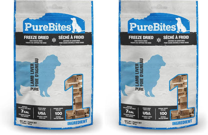 PureBites dog treats close up view of the soft crunchy texture of lamb liver