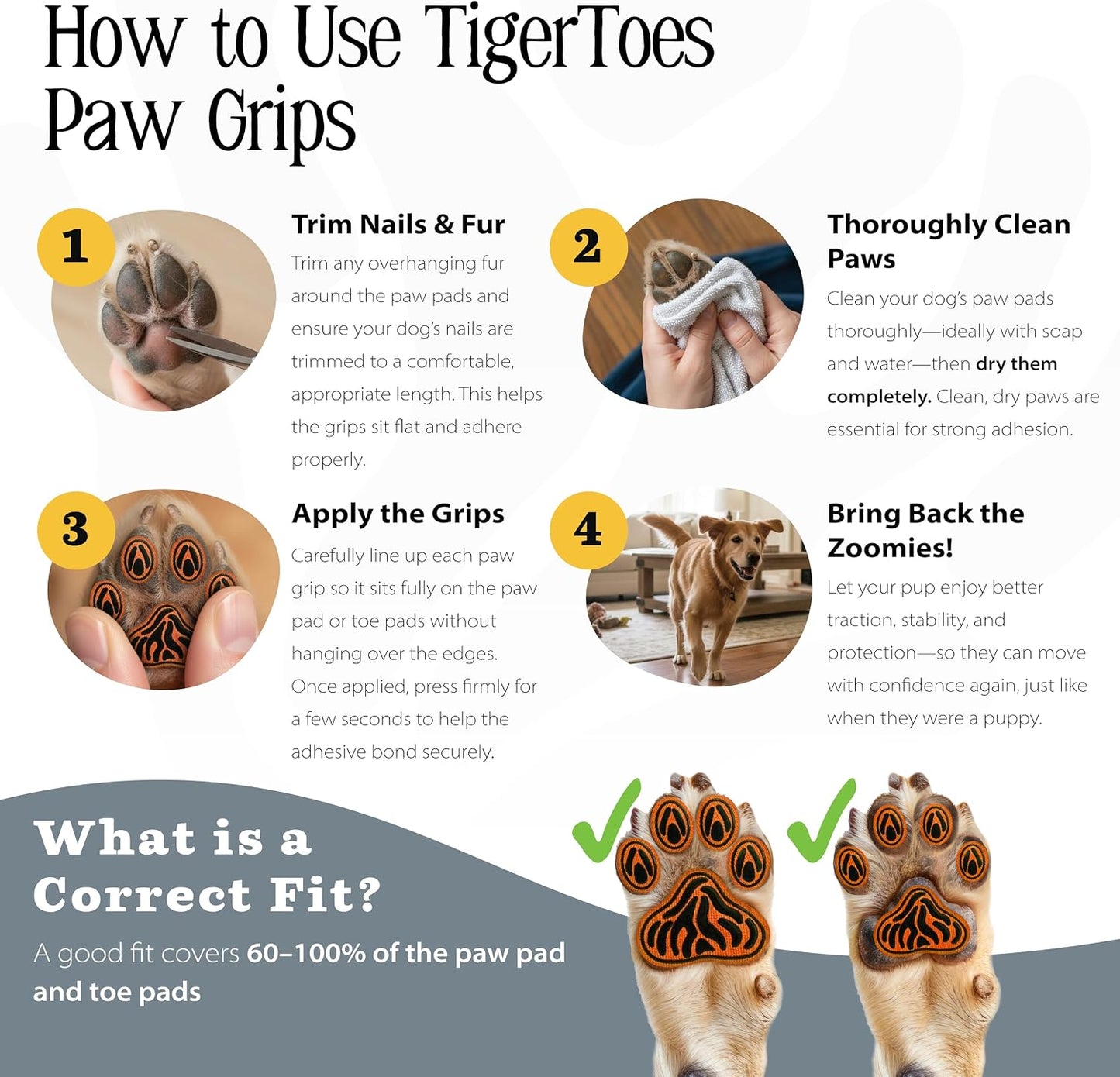 Comparison of DOK TigerToes grips vs standard dog socks