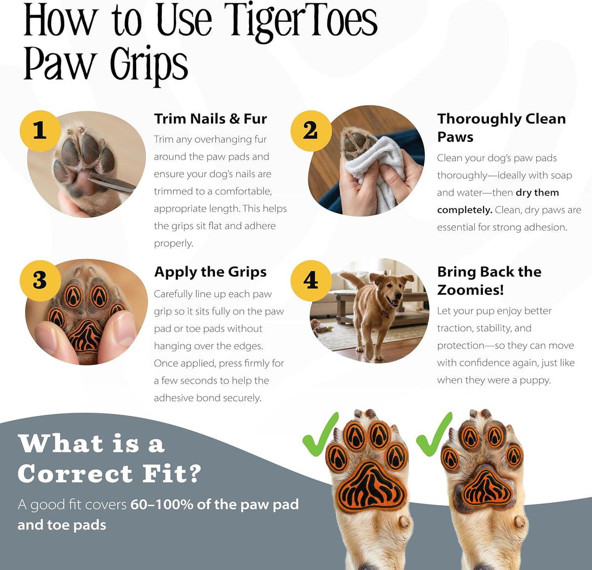 Comparison of DOK TigerToes grips vs standard dog socks