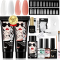 Morovan poly gel nail kit front view with UV lamp and extension set