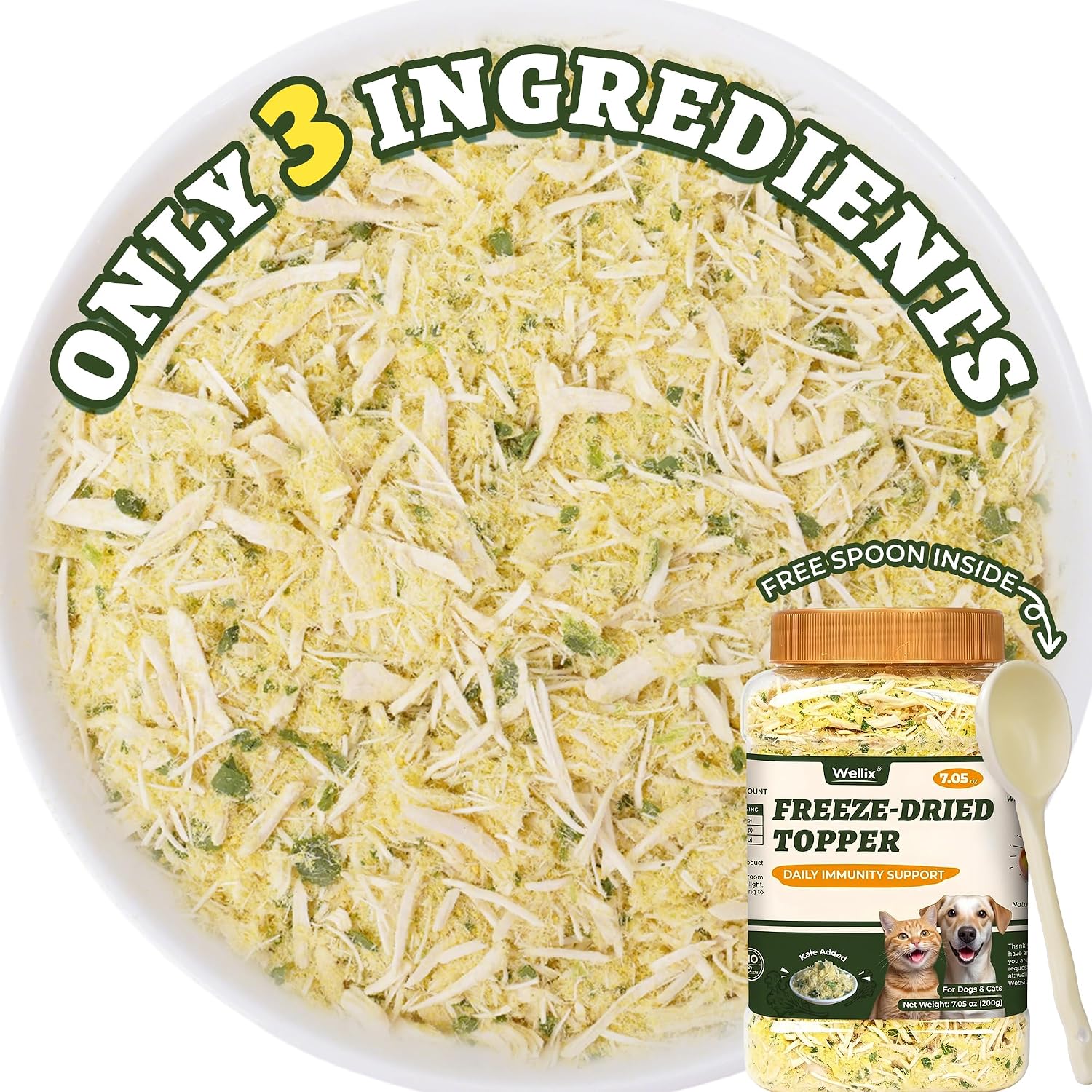 Wellix Dog & Cat Food Topper - Antarctic Krill Treats Freeze Dried Egg Yolk&Chicken Flavor Low Calorie - Cognitive and Skin & Coat Support - Healthy Cat Treats for Indoor Cats - Image 12