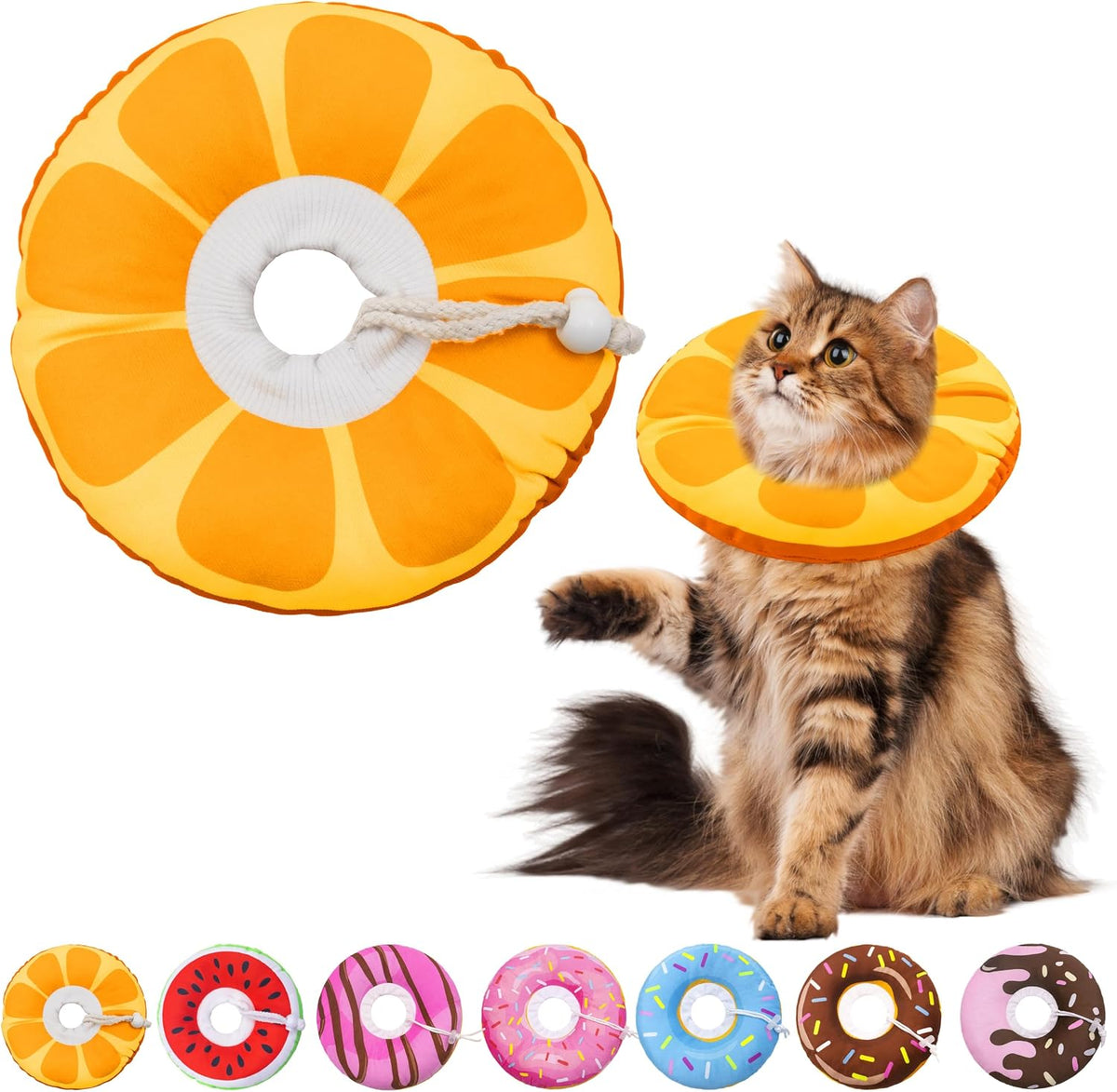 Seyezo Cat Cone Collar Soft, Adjustable Cat Recovery Collars Spay Cones to Stop Licking, Cute Donut E Collar After Surgery, Anti-Lick Recovery Elizabethan Collar for Kittens (Donut Pink, Small) - Image 9