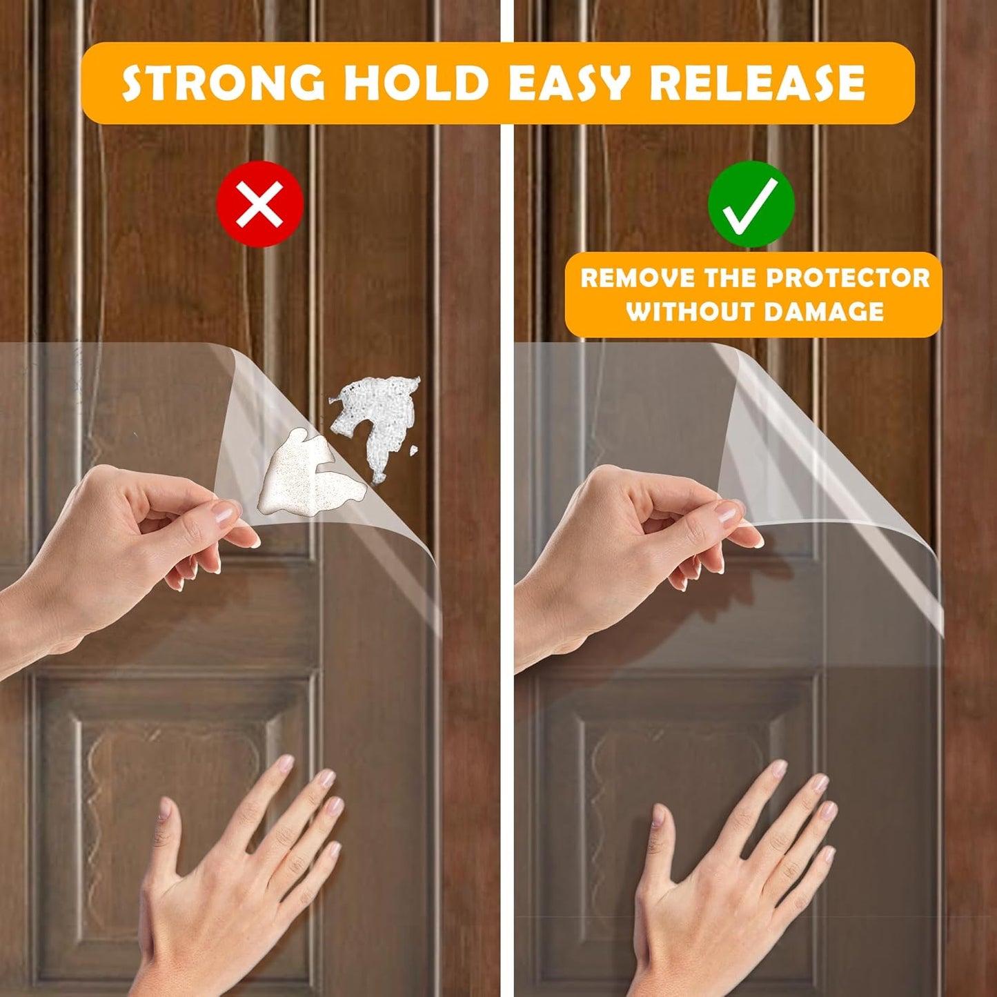 Durable PVC dog scratch door protector applied to glass
