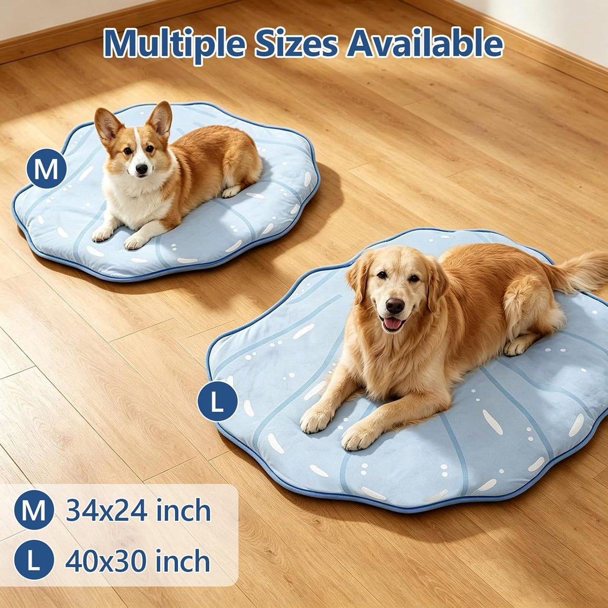 Folded Riogoo self cooling pet mat showing fabric texture