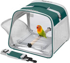 Small Bird Carrier, Large Window Travel Cage with Stand and Easy Clean Tray for Parrot Parakeet Cockatiels, Lightweight and Portable, Blue - Image 9