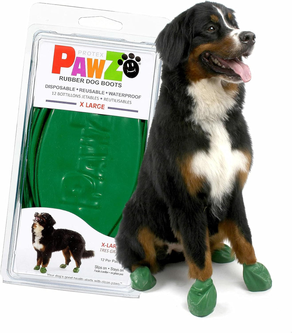 PawZ Rubber Dog Boots for Medium Paws - All-Weather Waterproof Dog Shoes, Anti-Slip Traction for Rain, Snow, Mud & Hot Pavement - Pull-On Dog Booties, Blue - Medium (2.5" - 3") - Pack of 12 - Image 13