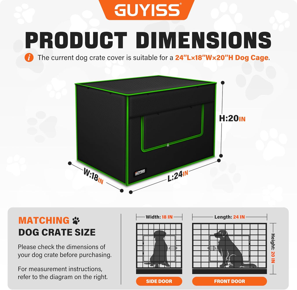 GUYISS 900D Oxford cloth kennel cover showcasing the heavy-duty top mesh viewing window open.