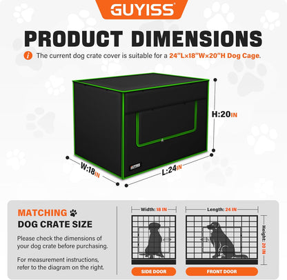 GUYISS 900D Oxford cloth kennel cover showcasing the heavy-duty top mesh viewing window open.