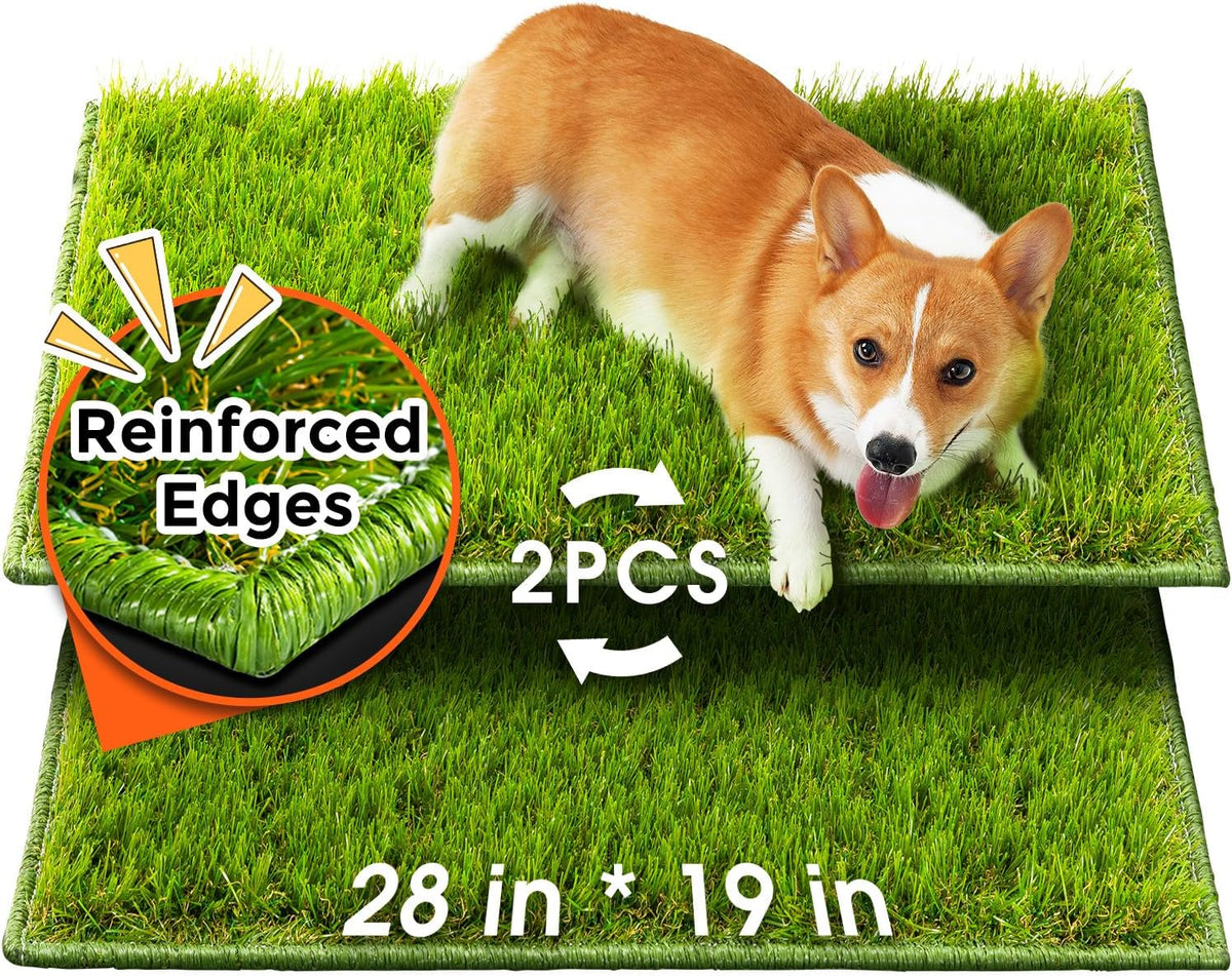 Hompet Dog Grass Pad with Tray Large, 41"x27", 2 Reusable Artificial Turf for Dogs Potty, Waterproof Non-Slip Washable Pee Pads, Quickly Absorbency Portable Dog Litter Box for Indoor/Outdoor Use - Image 15