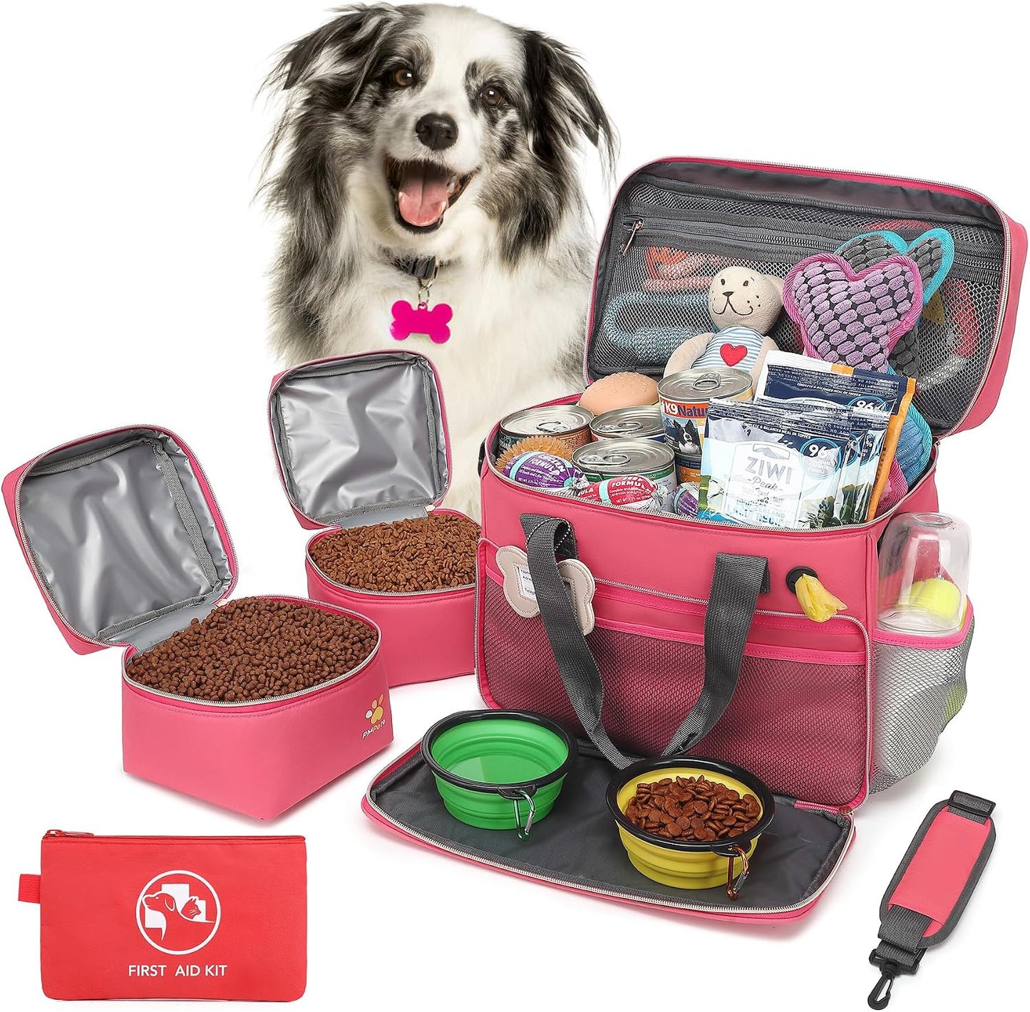 Dog Travel Bag for Traveling| Week Away/Overnight Travel Accessories with Multi-Function Pockets|Pet Travel Set for Dog and Cat|Ultimate Gift for Dog Moms &Dads, Doggy Lovers &Pet Owners - Image 10