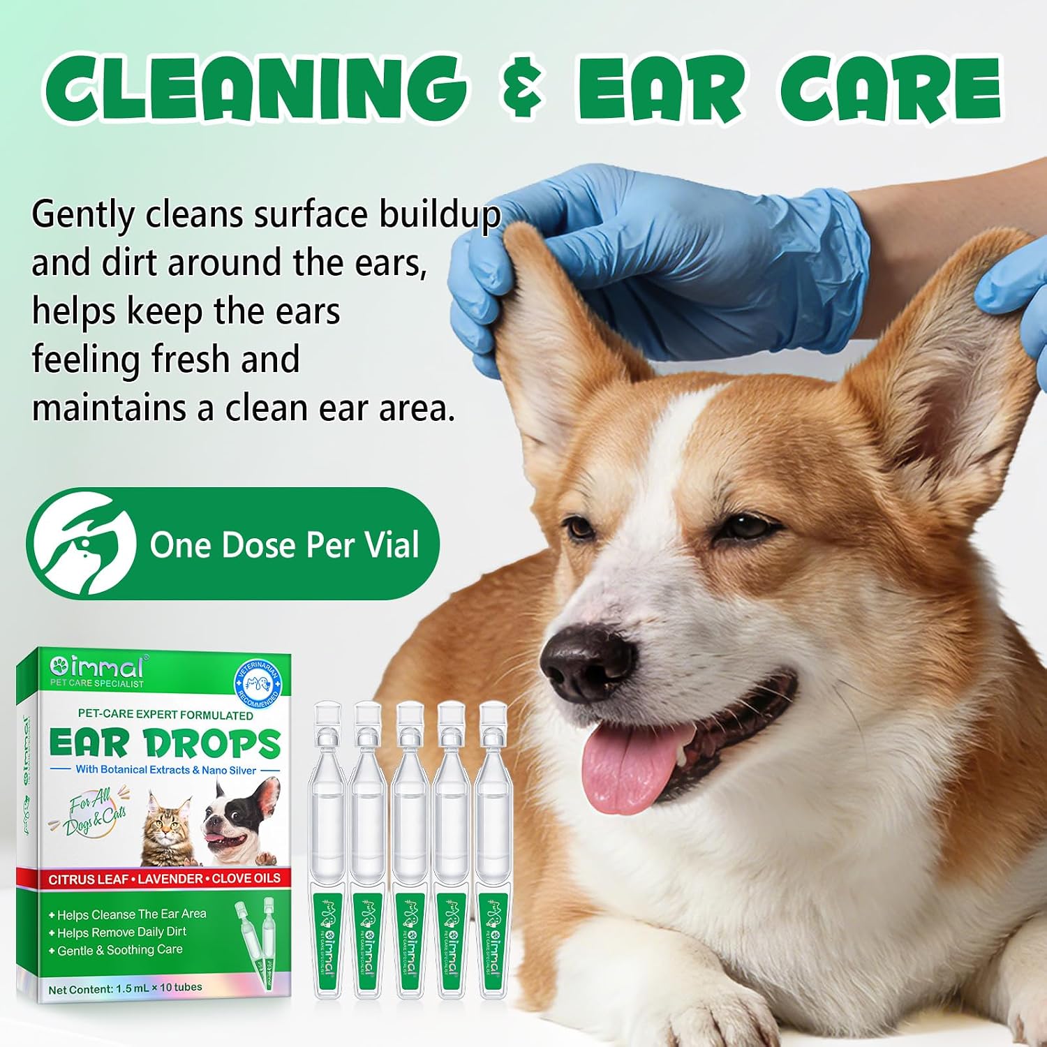IMKCICSZ gentle ear care kit for cats and dogs