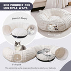 Yaning round peekaboo cave toy with dangling balls for indoor cats side view