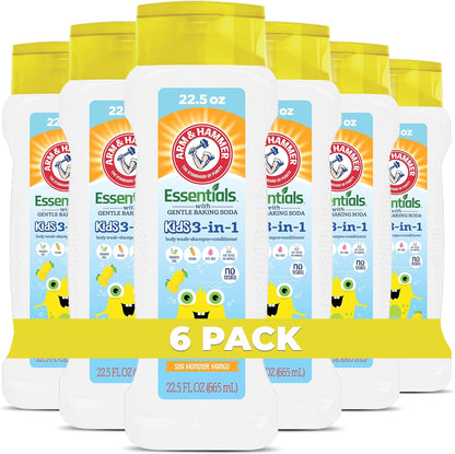 Arm & Hammer Essentials Kids 3-in-1 Body Wash Sea Monster Mango 6 pack